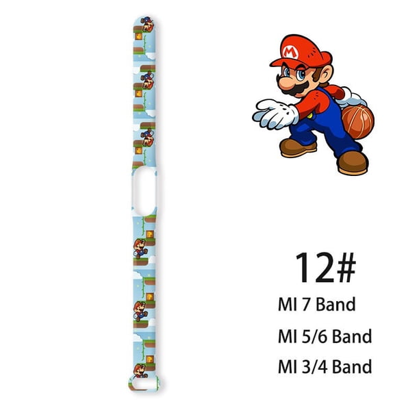 Correa de reloj deportivo impermeable para niños, 8 estilos, dibujos animados de Super Mario Bros, correa de anime, compatible con Xiaomi MI 3, 4, 5, 6/7 Band, regalos de navidad zhangmengya LED