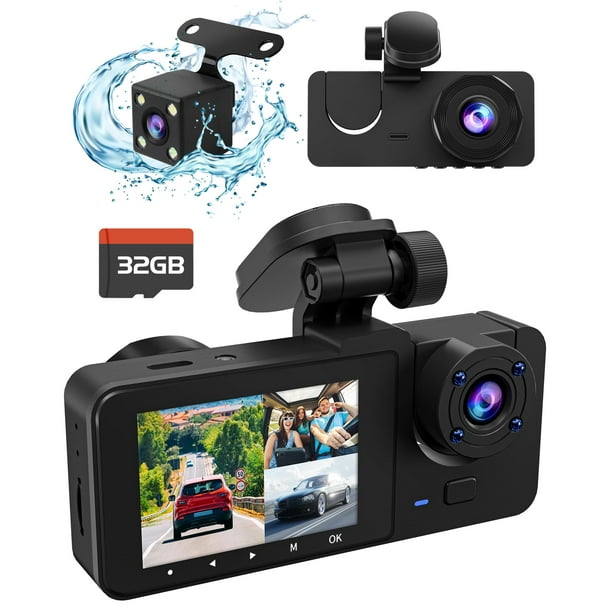 Dash Cam lensuge de 3 canales 4K+1080P en la parte delantera y trasera