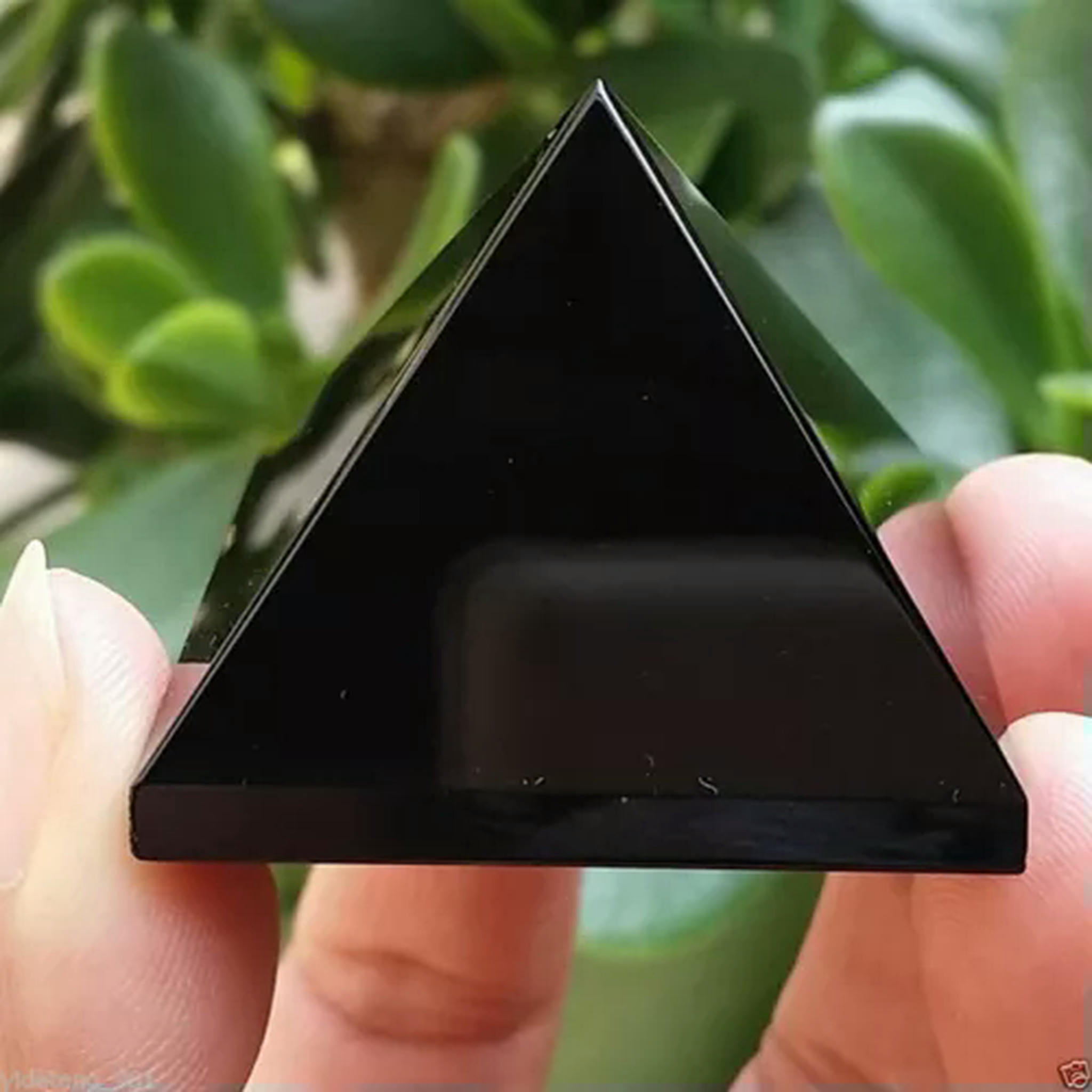 EOEMY Natural Quartz Crystal Point Tower Chakra Healing Rock Gemstone Pyramid Decor-10Pcs-Black Obsidian Quartz Crystal