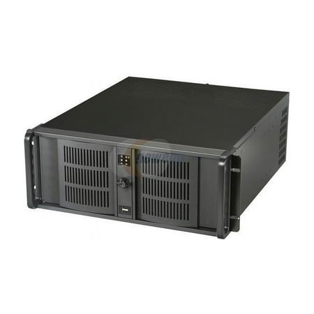UPC: 0846813003254 | iStarUSA D-400 Black Aluminum / Steel 4U Rackmount Compact Stylish Chassis – Black Bezel 4 External 5.25  Drive Bays