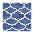 Boho Fitted Polyester Tablecloth Square, Blue Elastic Edge Decorative