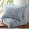 thumbnail image 4 of Levtex Home - Trintton Quilt Set - Full/Queen Quilt (88x92in.) and 2 Standard Shams (20x26in.) - Artisan Woven-Inspired Bands - Blue - Reversible - Cotton, 4 of 5