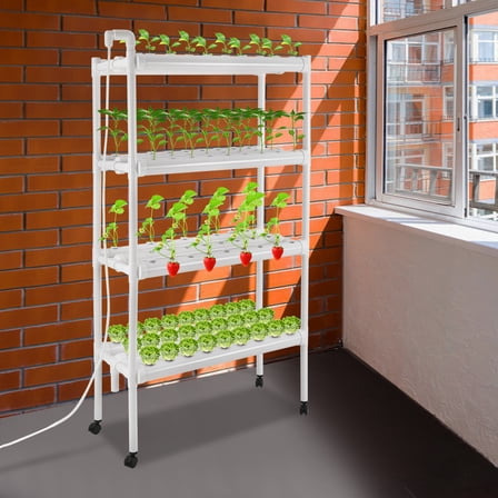 4-Tier Hydroponic Grow Kit – Indoor Vertical Garden with 108 Planting Holes, Adjustable Water Pump, and Wheels – Compact & Efficient, Ideal for Vegetables, Herbs, and Flowers