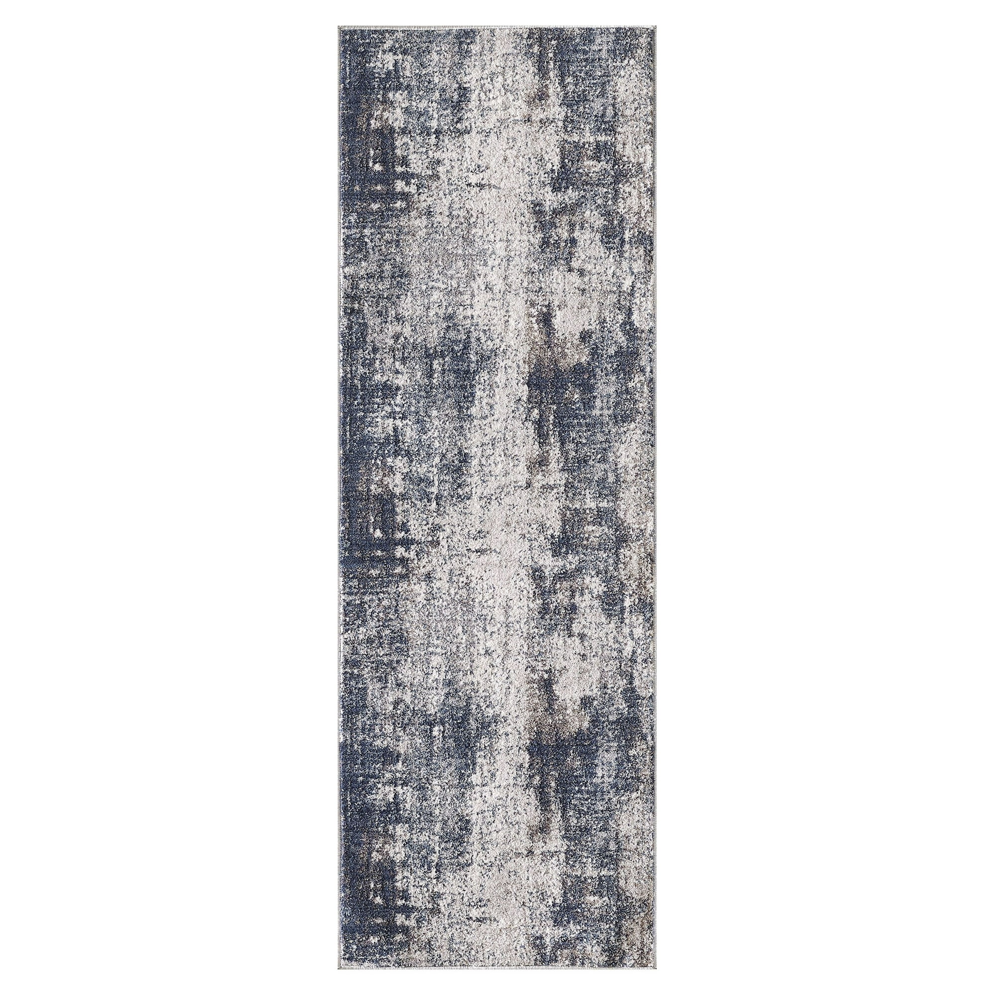 Better Homes & Gardens Navy Abstract Indoor Runner Rug, 20 in x 60 in