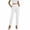 White, variant on Sahpxhe Womens Dress Pants Slim Tapered Leg High Elastic Waist Trendy Pants Casual Work Office Comfort Trousers White S
