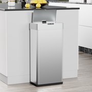 TLSUNNY 60 L Automatic Kitchen Trash Can, Motion Sensor Stainless Steel Garbage Bin with Quiet Close Lid