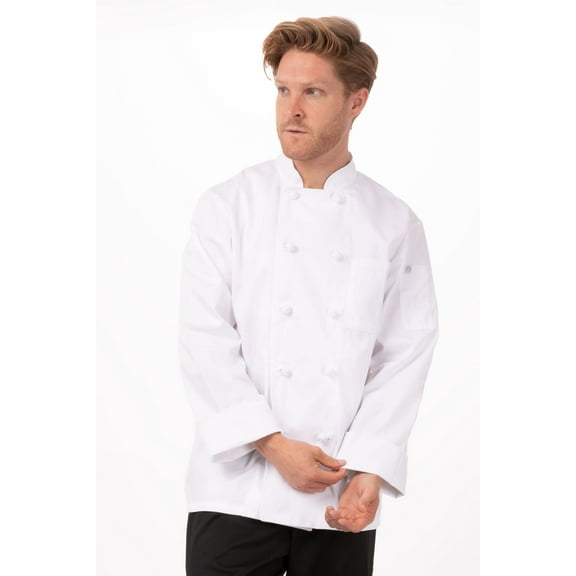 Mens Bordeu Toggle Button Up Chef Coat Uniform 2XL
