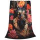 thumbnail image 2 of Fotbe Colorful Flower German Shepherd Manta de Franela Acolchonada con Estampado, Súper Suave y Esponjosa, Extra Grande para Sofá, Cama, Uso Todo el Año-60"x50", 2 of 7