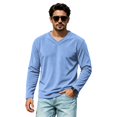 thumbnail image 7 of T Shirts for Man V Neck Long Sleeve Casual Basic Pullover Tee Soft Breathable Fabric V Neckline Regular Fit Tops, 7 of 7