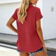 thumbnail image 4 of Camisetas de Manga Corta Extra Larga para las Mujeres Blusa con Cuello en V Azul Claro, 4 of 8
