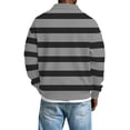 thumbnail image 2 of Ceisia Men's Vintage Waffle Knit Polo Sweater | Loose Drop-Shoulder Color Block Striped Long Sleeve Pullover Gifts, 2 of 5