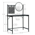 thumbnail image 3 of Homy Casa Dressing Table with Removable Circular Mirror Modern Makeup Vanity Desk Multifunctional Oval Dressing Writing Desk for Bedroom Studio, Black, 3 of 5