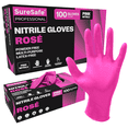 thumbnail image 1 of [100 pack] SureSafe Rose Nitrile Gloves, 3.5 Mil, Pink, Medium, 1 of 6