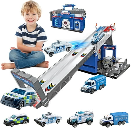 Toddler Toys for 3 4 5 6 Years Old Boys, Die-Cast Police Cars Toy Set for Kids, Birthday Gifts Boys Toys Ages 3-5, 5-7