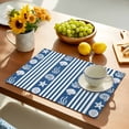 thumbnail image 5 of Placemats Set of 6, Dark Blue Stripes Shell Place Mats Ocean Starfish Jellyfish Coral Tablemats Washable Placemat Table Decoration for Kitchen Table Dinner Party Home Decor Indoor Outdoor 13x19 Inch, 5 of 9