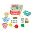 thumbnail image 4 of Cash Register for Kids – 30-Piece Set for Grocery Store Pretend Play with Shopping Basket, Toy Money, and Working Calculator by Hey Play (Pink), 4 of 6