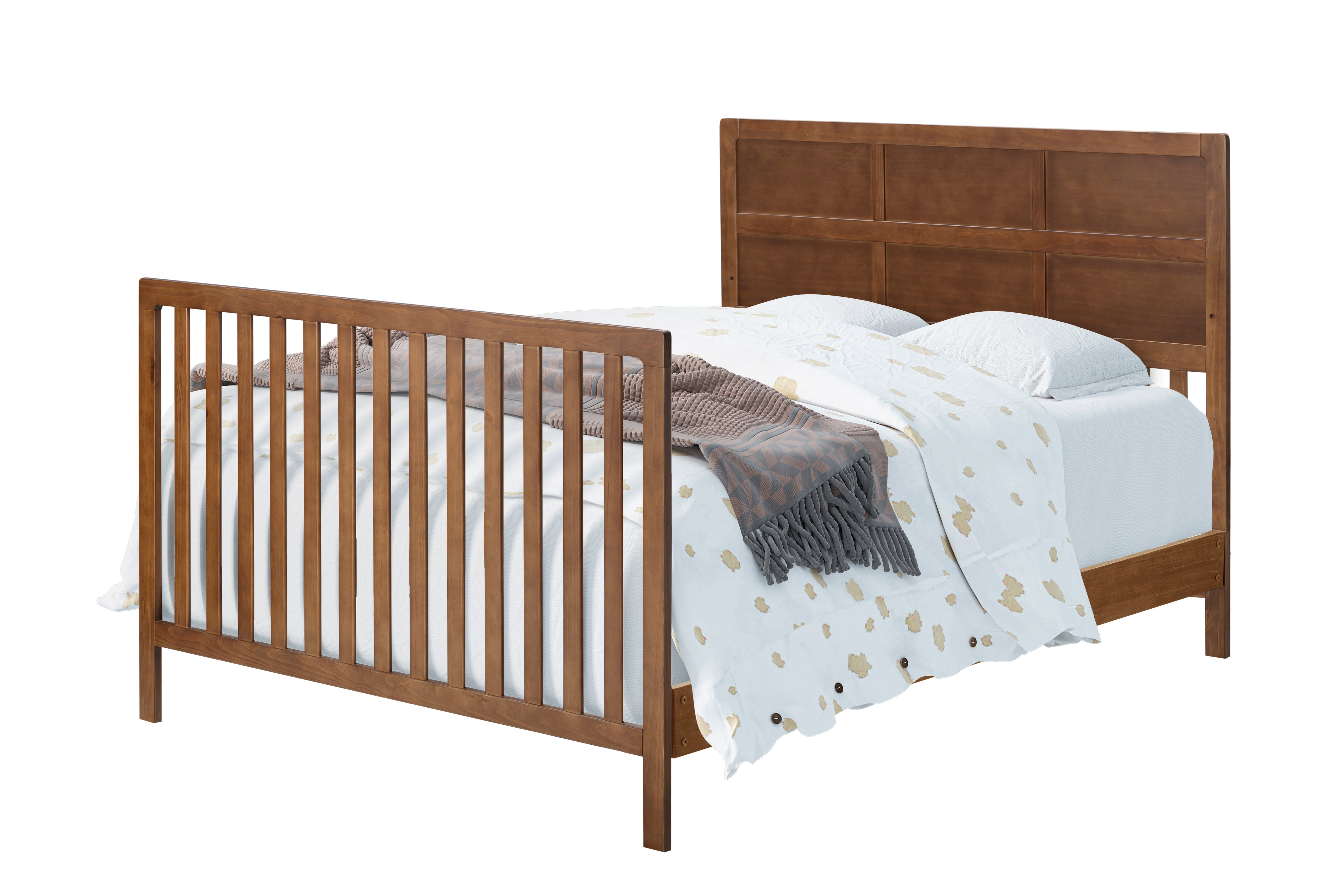 Suite Bebe Reign 4-in-1 Full Panel Crib in Walnut