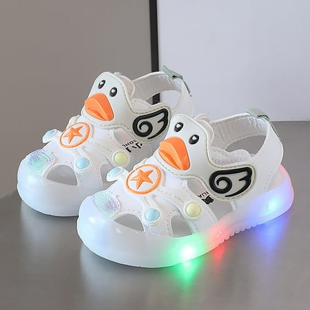 

Mishuowoti Light On LED Baby Shoes Children Shoes Boy Sandals Soft Soled Kids Beach Shoes Sandale Casual Cartoon Shoes