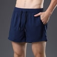 thumbnail image 5 of Men's 5 Inch Inseam Running Shorts Quick Drying Lightweight Breathable Athletic Workout Gym Shorts with Pockets Navy, Size M, 5 of 8