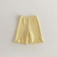 thumbnail image 4 of AVTOIFY Girls Shorts, Shorts for Girls, Children's Summer Solid Color Lightweight and Comfortable and Casual Elastic Shorts For Kids, Toddler Girl Clothes, Girls Summer Clothes, Yellow, 4 of 5