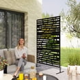 thumbnail image 2 of Outsunny Metal Outdoor Privacy Screen, Decorative Outdoor Divider, Black, 2 of 10