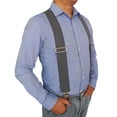 thumbnail image 2 of Work Suspenders Adjustable Elastic Braces Big and TallMen's Solid Suspender With X-Back 4 Heavy Duty Clips, 2 of 7