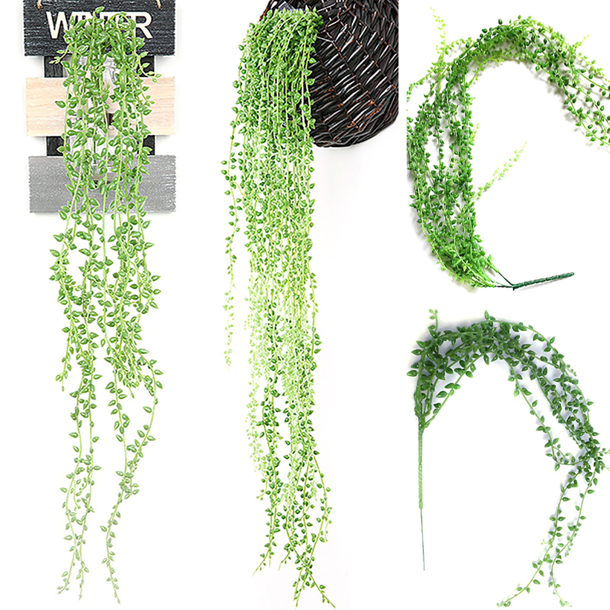 Artificial Wall Hanging Plants Fake Greenery Succulents String Vine