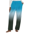 thumbnail image 5 of UAMVSH Women's Fuzzy Pajama Pants Gradient Warm Cozy Pj Bottoms Soft Flannel Fleece Thermal Wide Leg Sleepwear with Pockets, 5 of 5