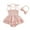 Pink, variant on Musuos Baby Girls Summer Cute Romper Dress 0-18Months Solid Color Sleeveless Adjustable Shoulder Strap Romper with Headband, Pink/White