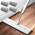 thumbnail image 1 of Microfibre Floor Mops 360° Rotatable Flat Floor Mops with 4 Replaceable Mop Pads Reusable Washable Cleaning Mops Set Wet Dry Dust Mop for Bathroom Kitchen Wall Floor, 1 of 9