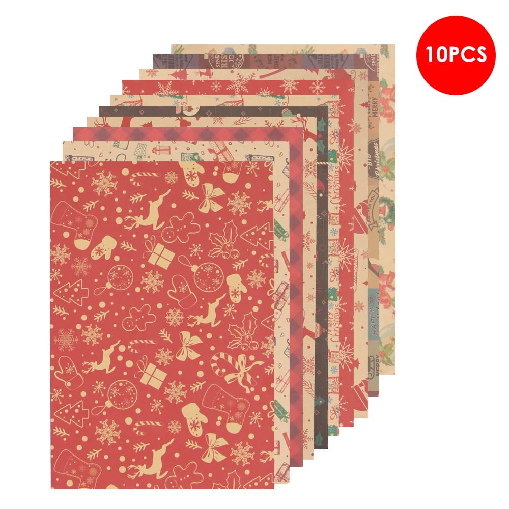 10pcs Christmas Wrapping Paper Christmas Paper Wrapping Paper Gift Wrap
