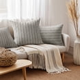 thumbnail image 7 of XWZO 12x20 inch Chenille Pillow Covers 2 Pieces Set, Rectangle Fluffy Boho Striped Decorative Cushion Covers for Couch/Sofa/Bed, Taupe-Striped (NO PILLOW INSERT), 7 of 7