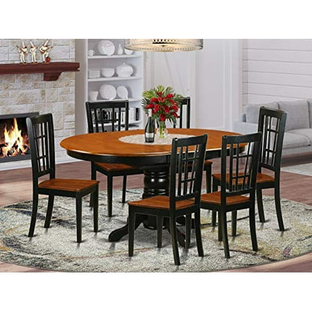 7 PC Dining set-Dining Table and 6 Wooden Kitchen Chairs | Walmart Canada