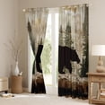 thumbnail image 3 of Castle Fairy Bear Wildlife Curtains Pack of 2 (42x84 Each),Vintage Cabin Curtains Blackout, 3 of 6