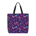 thumbnail image 1 of Fotbe Bright Purple Butterflies Bolsa Tote con Estampado para Mujer, Bolsos con Cremallera, Bolsa de Hombro Casual de Gran Capacidad con Bolsillos Internos, 1 of 7
