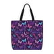 thumbnail image 1 of Balery Bright Purple Butterflies Bolsa de Mano para Mujeres con Cremallera, Bolsa de Gimnasio con Compartimentos, Bolsa para Laptop, Bolsa para Trabajo, 1 of 7