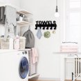 thumbnail image 6 of Iron Wall Mounted Hook Hangers Decorative Organizer Rack with 6 Hooks for Bag Clothes Key Scarf Hanging Holder Word Towels Gunmetal 11x27cm, 6 of 7