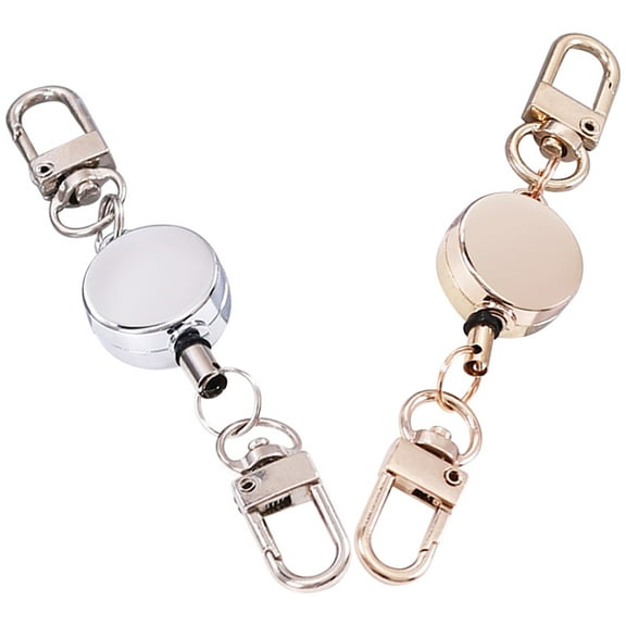 2 Pcs Retractable Keychain Extendable Cord Ring Easy-to-pull Convenient