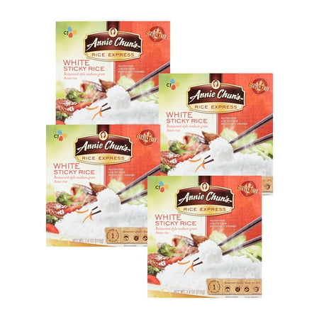 (4 Pack) Annie Chun's Rice Express, White Sticky Rice, 7.4 (Best Rice For Mango Sticky Rice)