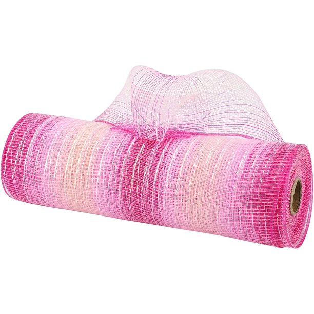 MEEDEE Cinta de malla decorativa de yute de 10.0 in, cinta de malla de poliéster de rayas anchas naturales y blancas para otoño, Navidad, corona de arpillera, corona de puerta delantera, suministros p