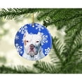 thumbnail image 2 of Carolines Treasures SC9381-CO1 Pit Bull Winter Snowflakes Holiday Ceramic Ornament, Multicolor, 2 of 2