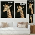 thumbnail image 4 of Designart 'Close Up Portrait Of A Giraffe On Black III' Farmhouse Print on Natural Pine Wood, 4 of 5