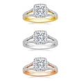 thumbnail image 2 of Arista 2-5/8 Carat T.W. Square Swarovski Diamond Split Shank Engagement Ring in Sterling Silver, 2 of 2