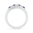 thumbnail image 2 of ANGARA Natural 0.24 Ct. Amethyst with Diamond Classic Ring in 14K White Gold for Women (Ring Size: 5), 2 of 9