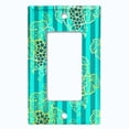 thumbnail image 5 of Metal Light Switch Plate Cover Elegant Grape Vine Teal Striped Damask DAM089, 5 of 13