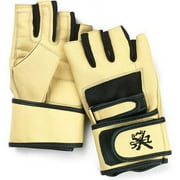 Buckskin Weightlifting Glove With Leather Wrist Wrap