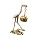 thumbnail image 4 of Porta incienso de metal con forma de grulla, diseño de loto, para colgar en la estufa, decorativo, elegante, hecho a mano. Blanco y dorado, 4 of 9