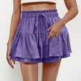 thumbnail image 2 of fatyb Flowy Shorts for Women Ruffle Tiered Drawstring Skorts Summer Casual High Waist Mini Skirts, 2 of 7