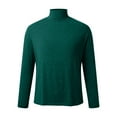thumbnail image 5 of TOWED22 Men's Big and Tall Turtleneck Shirts Cotton Long Sleeve Turtle Neck Tops Plus Size Loose Fit Basic Tee(Green,L), 5 of 6
