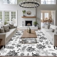thumbnail image 3 of Black Coastal Area Rugs 8'x10', Washable Small Throw Rugs for Living Room Patio, Coral Starfish Seaside Summer Beach Indoor Outdoor Rug Non-Slip Low Pile Carpet Runner Reversible Floor Mats, 3 of 8